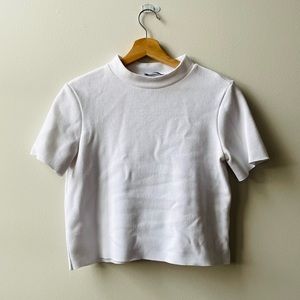 Cropped White Zara Tee